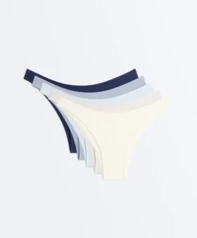 5 slip brasiliani in misto cotone con taglio a U