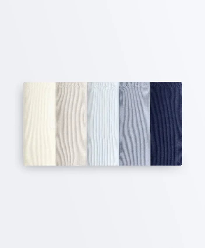 5 slip brasiliani in misto cotone con taglio a U 5 slip brasiliani in misto cotone con taglio a U