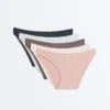 5 slip classici in cotone a costine con taglio a U 5 slip classici in cotone a costine con taglio a U