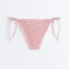 A righe Slip Bikini a copertura media con lacci