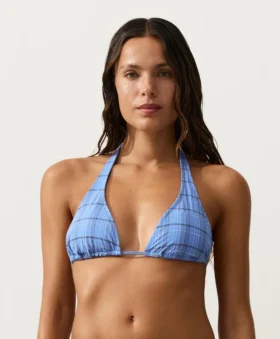 Bikini a collo allacciato a quadretti