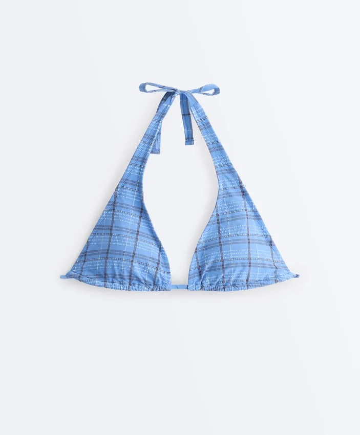Bikini a collo allacciato a quadretti Bikini a collo allacciato a quadretti