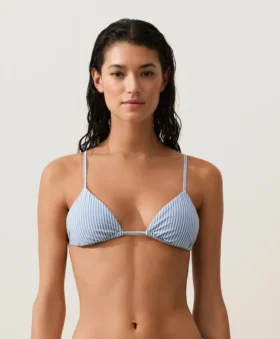 Bikini a triangolo a righe testurizzate