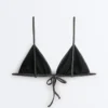 Bikini a triangolo in jacquard effetto lavato Bikini a triangolo in jacquard effetto lavato