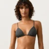Bikini a triangolo in jacquard effetto lavato Bikini a triangolo in jacquard effetto lavato