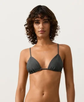 Bikini a triangolo in jacquard effetto lavato