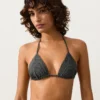 Bikini a triangolo in jacquard effetto lavato Bikini a triangolo in jacquard effetto lavato