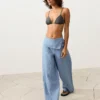 Bikini a triangolo in jacquard effetto lavato Bikini a triangolo in jacquard effetto lavato