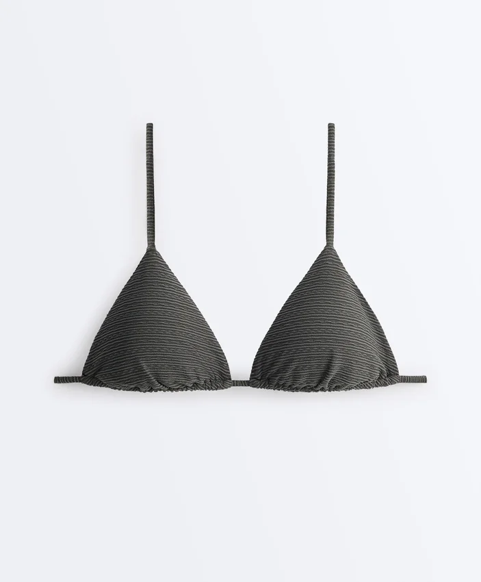 Bikini a triangolo in jacquard effetto lavato Bikini a triangolo in jacquard effetto lavato