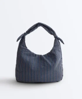 Borsa a righe con nodo