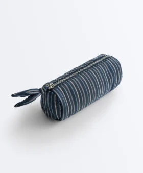 Borsa da toilette a righe con nodo