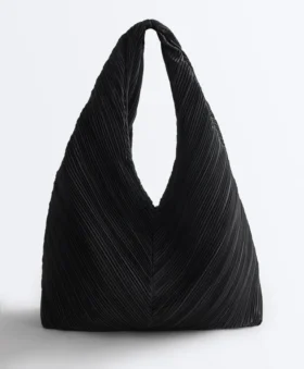 Borsa in nylon a pieghe