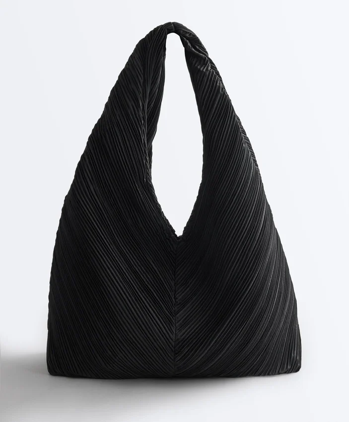 Borsa in nylon a pieghe Borsa in nylon a pieghe