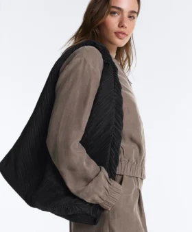 Borsa in nylon a pieghe