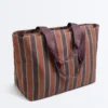 Borsa tote in tela a righe Borsa tote in tela a righe