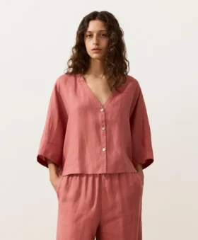 Camicie a maniche corte in 100% lino