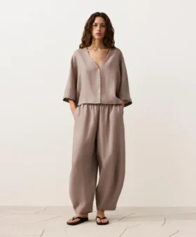 Camicie a maniche corte in 100% lino