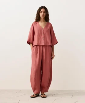Camicie a maniche corte in 100% lino