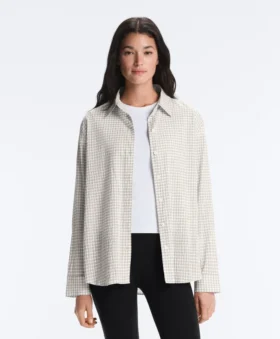 Camicie a maniche lunghe a quadri in misto cotone