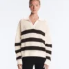 Camicie a maniche lunghe in maglia larga a righe 100% cotone