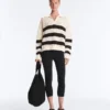 Camicie a maniche lunghe in maglia larga a righe 100% cotone