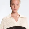 Camicie a maniche lunghe in maglia larga a righe 100% cotone