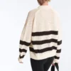 Camicie a maniche lunghe in maglia larga a righe 100% cotone