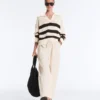 Camicie a maniche lunghe in maglia larga a righe 100% cotone