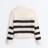 Camicie a maniche lunghe in maglia larga a righe 100% cotone