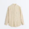 Camicie a righe in misto modal con colletto alla coreana