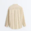 Camicie a righe in misto modal con colletto alla coreana