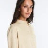 Camicie a righe in misto modal con colletto alla coreana