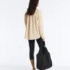 Camicie a righe in misto modal con colletto alla coreana
