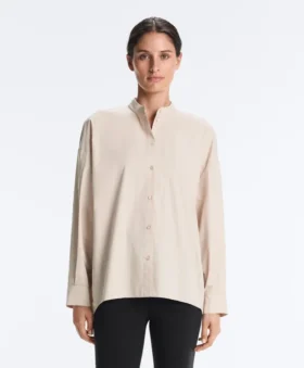 Camicie con colletto alla coreana in 100% cotone