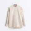 Camicie con colletto alla coreana in 100% cotone Camicie con colletto alla coreana in 100% cotone
