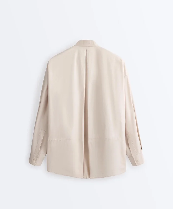 Camicie con colletto alla coreana in 100% cotone Camicie con colletto alla coreana in 100% cotone