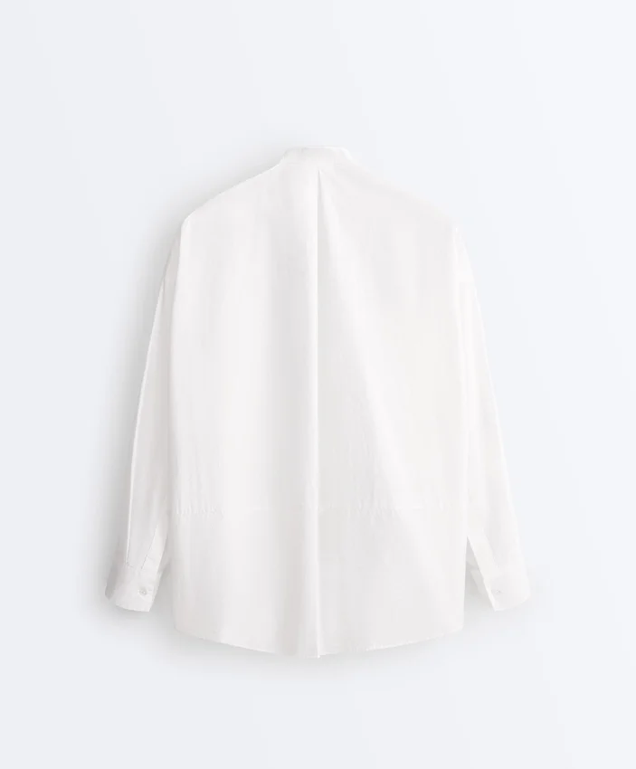 Camicie con colletto alla coreana in 100% cotone Camicie con colletto alla coreana in 100% cotone