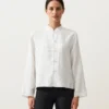 Camicie con colletto alla coreana in 100% lino