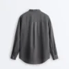 Camicie con colletto alla coreana in 100% lino