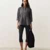 Camicie con colletto alla coreana in 100% lino