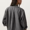 Camicie con colletto alla coreana in 100% lino