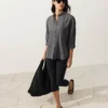 Camicie con colletto alla coreana in 100% lino
