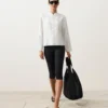 Camicie con colletto alla coreana in 100% lino