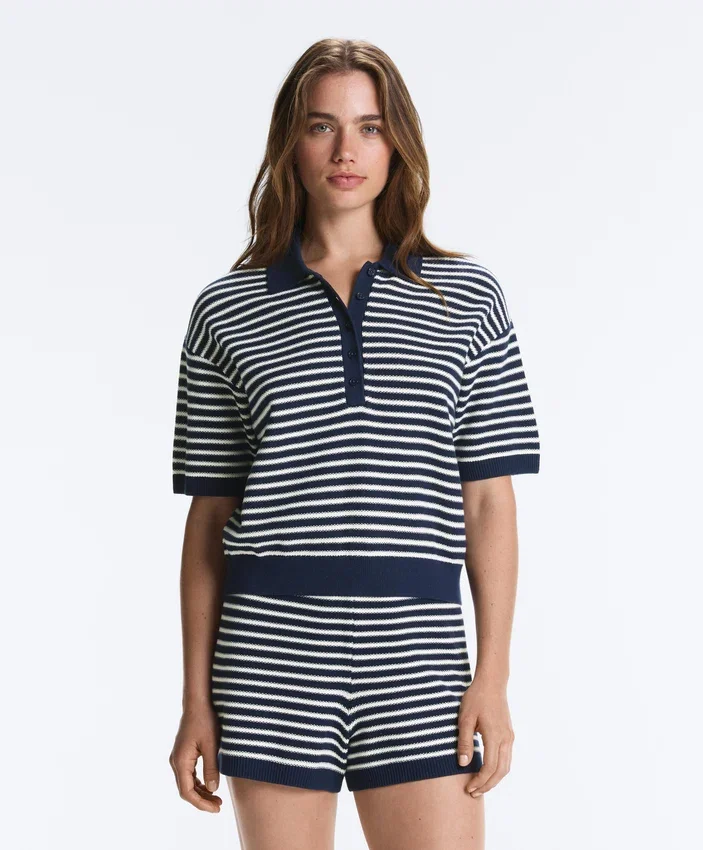 Camicie in maglia a righe 100% cotone Camicie in maglia a righe 100% cotone