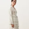 Camicie kimono a quadri in misto lino e lyocell
