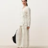 Camicie kimono a quadri in misto lino e lyocell