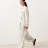 Camicie kimono a quadri in misto lino e lyocell