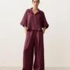 Camicie oversize a maniche corte in 100% lino Camicie oversize a maniche corte in 100% lino