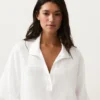Camicie oversize a maniche corte in 100% lino Camicie oversize a maniche corte in 100% lino