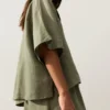 Camicie oversize a maniche corte in 100% lino Camicie oversize a maniche corte in 100% lino